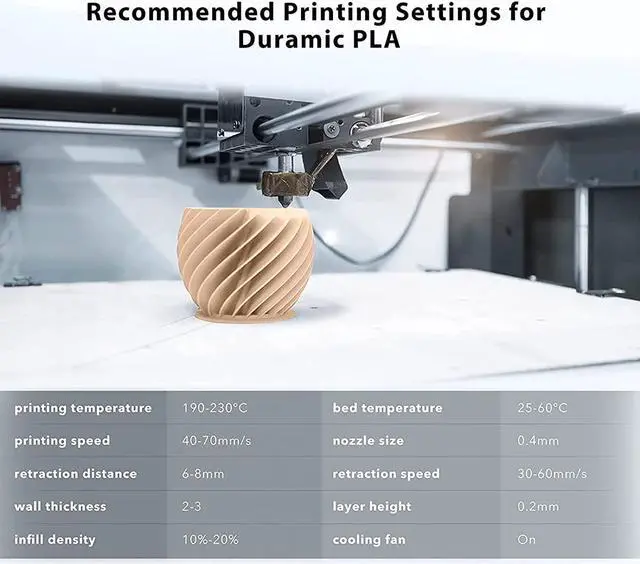 Alt view image 6 of 7 - DURAMIC 3D Matte PLA Filament 1.75mm Skin, 1kg Cardboard Spool Matte Finish 3D Printer Filament PLA 1.75mm Dimensional Accuracy 99% +/- 0.03 mm, Printing with FDM 3D Printer, Easy to Remove Support