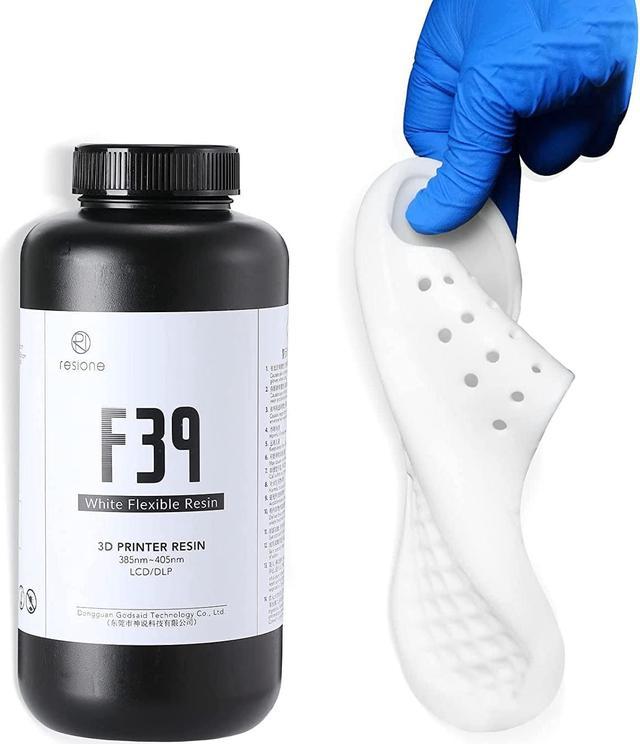 RESIONE 3D Printer Resin, F39 Flexible Resin 405nm UV-Curing Rubber-Like Resin Can Be Toughening Agent, TPU-Like Resin with High Elongation for DLP LC