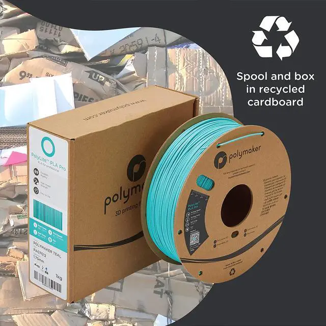 Alt view image 6 of 6 - Polymaker PLA PRO Filament 1.75mm Teal, Powerful PLA Filament 1.75mm 3D Printer Filament 1kg - PolyLite 1.75 PLA Filament PRO Tough & High Rigidity 3D Printing PLA Filament Turquoise