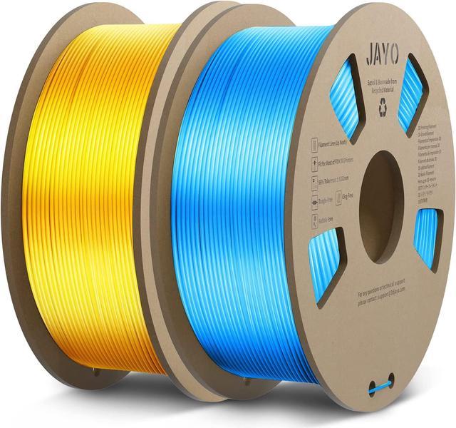 3D Printer Silk Filament, JAYO 1.1KG Silk PLA Filament 1.75mm, Dimensional  Accuracy +/- 0.02mm, Smooth Silky Shiny Surface, Cardboard 3D Printing