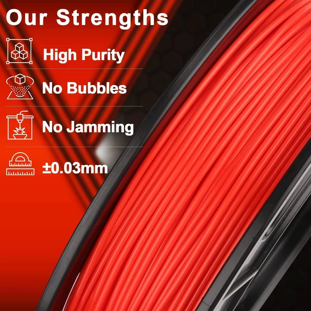 Alt view image 4 of 7 - AMOLEN PLA 3D Printing Filament Bundle 1.75mm, Black White Red Blue 250g X 4 Spools Pack 3D Printier Filament, 1KG/2.2 lb in Total, Compatible with Most FDM Printer and 3D Pen