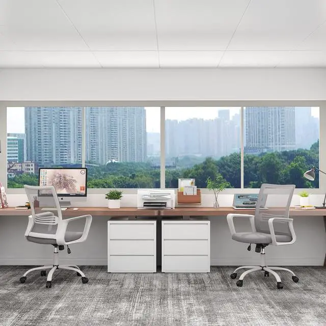 Alt view image 5 of 5 - Office Chair, Desk Chair Home Office Chair Mesh Computer Chair Ergonomic Office Chair with Lumbar Support Armrests, Mid Back Task Chair Adjustable Swivel Rolling Chair for Home Office, Living Room