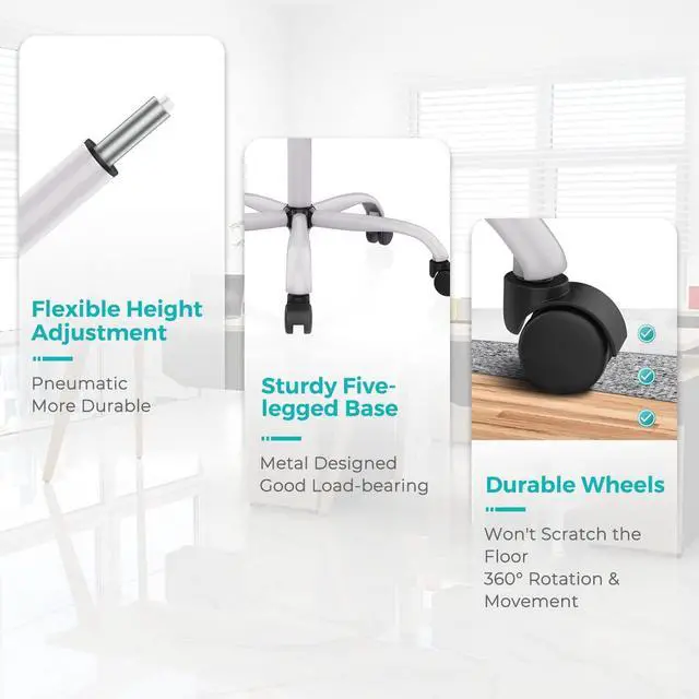 Alt view image 6 of 7 - STAFFPENGUIN Ergonomic Pink Computer, Home Wheels Desk, Mid Back Mesh Office Rolling Swivel Chair with Lumbar Support Armrests