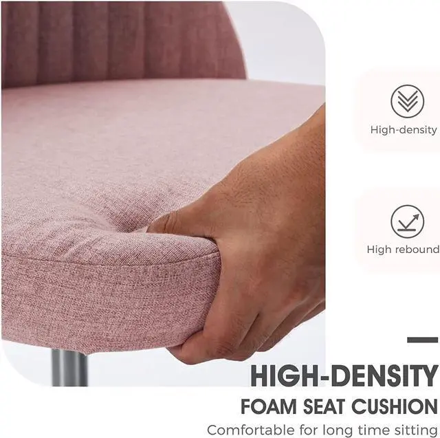 Alt view image 3 of 6 - Home Office Chair - Armless Computer Desk Chair Adjustable Cute Modern Task Rolling Chair with Lumbar Support for Make Up,Small Space, Bed Room