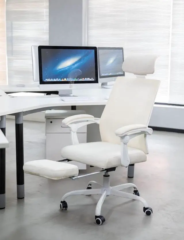 Alt view image 7 of 7 - Qulomvs Mesh Ergonomic Office Chair with Footrest Home Office Desk Chair with Headrest and Backrest 90-135 Adjustable Computer Executive Desk Chair with Wheels 360 Swivel Task Chair