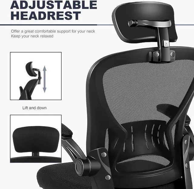 Alt view image 2 of 6 - Office Chair Ergonomic Desk Chair Comfort Adjustable Height with WheelsLumbar Support Mesh Swivel Computer Home Office Study Task Chair Black, Welcome to consult
