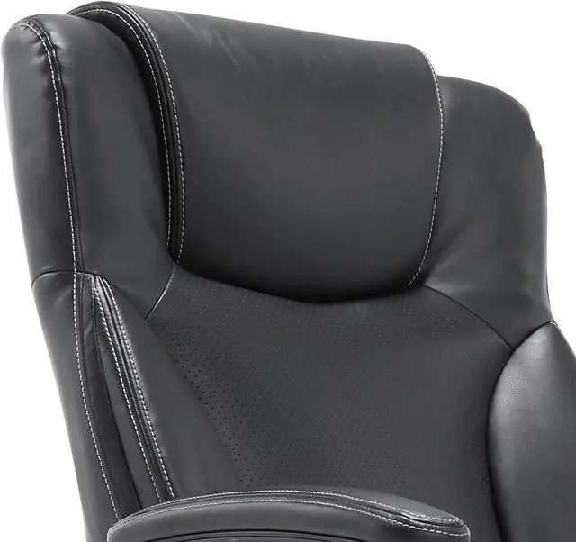 Alt view image 4 of 7 - Serta Executive High Back Office Chair with Lumbar Support Ergonomic Upholstered Swivel Gaming Friendly Design, Bonded Leather, Black