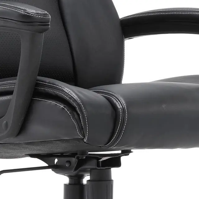Alt view image 7 of 7 - Serta Executive High Back Office Chair with Lumbar Support Ergonomic Upholstered Swivel Gaming Friendly Design, Bonded Leather, Black