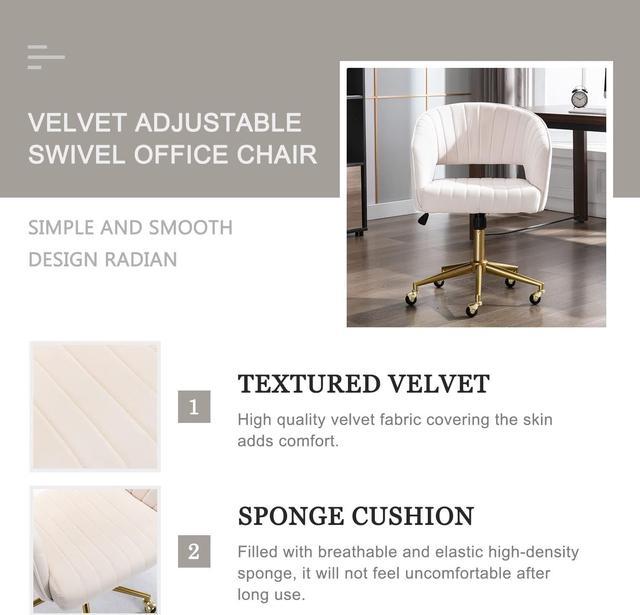 Channel ivory velvet online office chair