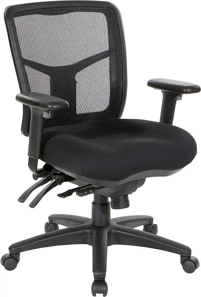 Main image of Office Star ProGrid Breathable Mesh Manager's Office Chair with Adjustable Seat Height, Multi-Function Tilt Control and Seat Slider, Mid Back, Coal FreeFlex Fabric