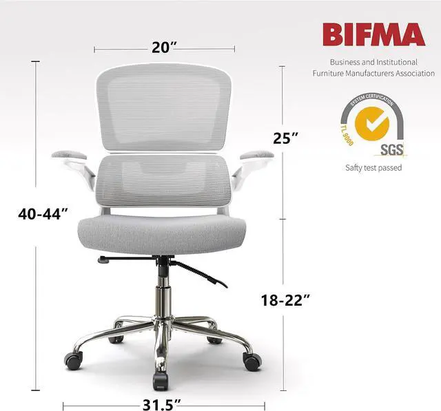 Alt view image 3 of 7 - Logicfox Ergonomic Office Desk Chair for Adults, Women Mesh Computer Chair