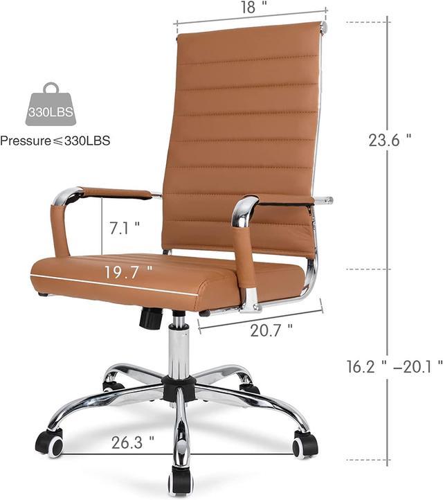 BOWTHY Executive Chair Mid Century Office Modern Chair, 55° Reclining High  Back Desk Chair with Wheels, Adjustable Office Chair, Brown Office Chair,  Swivel Chair 330lbs, Computer Chair for Adults 