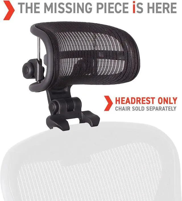 Alt view image 3 of 7 - The Original Headrest for The Herman Miller Aeron Chair H3 Carbon | Colors and Mesh Match Classic Aeron Chair 2016 and Earlier Models | Headrest ONLY - Chair Not Included