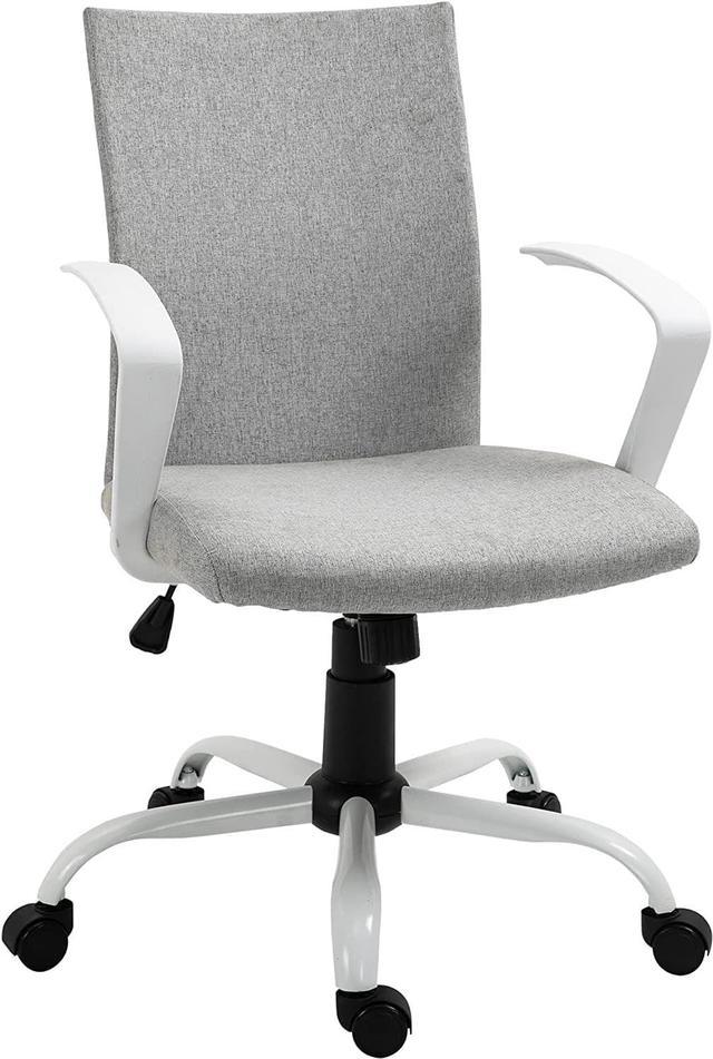 Vinsetto Grey/Black, Mid Back Ergonomic Desk Chair Swivel Fabric