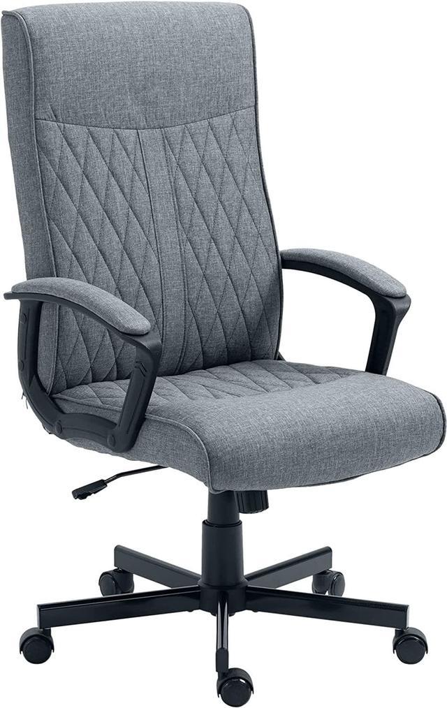 Vinsetto Office Chair Linen Mesh Fabric Swivel Computer Desk