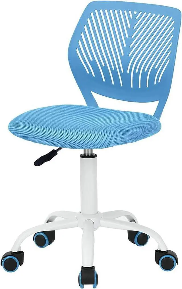Main image of Children Task Chair Lumbar Mid Back Adjustable Height Study Computer Chair with Mesh Seat Casters for Home Office, School, Blue