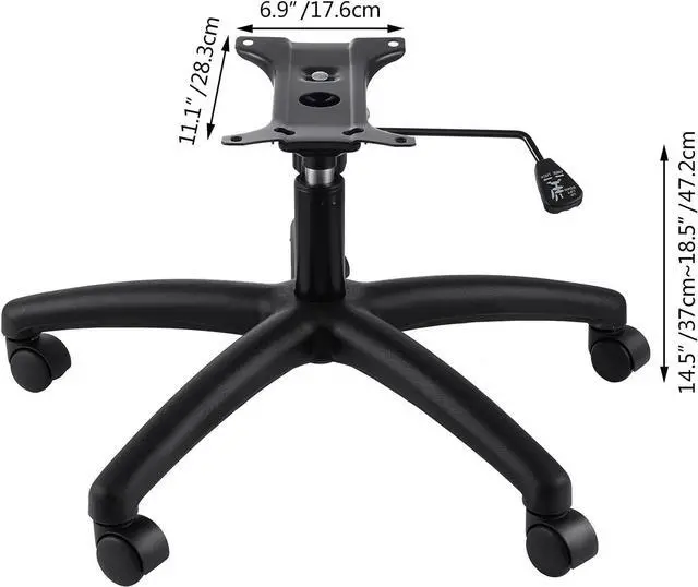Alt view image 2 of 7 - Topdeep 28" Swivel Chair Base Replacement, Office Chair Base, 350 Pounds Heavy Duty Gaming Chair Replacement Base with Bottom Plate Stand Cylinder and Casters
