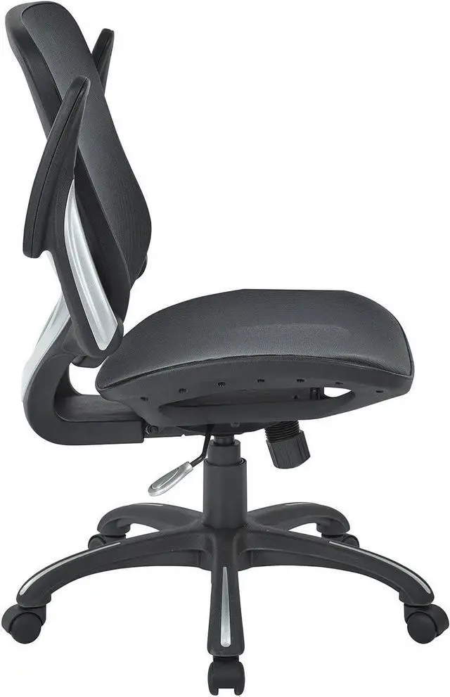 Alt view image 5 of 6 - Office Star Ventilated Manager's Office Desk Chair with Breathable Mesh Seat and Back, Black Base, Black