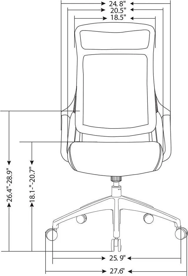 Alt view image 5 of 7 - Realspace® Lenzer Mesh High-Back Task Chair, Gray, BIFMA Certified
