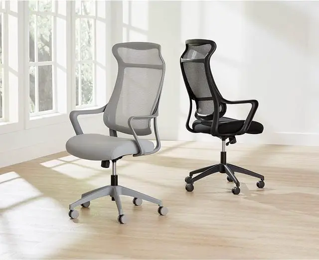 Alt view image 2 of 6 - Realspace® Lenzer Mesh High-Back Task Office Chair, Black, BIFMA Compliant