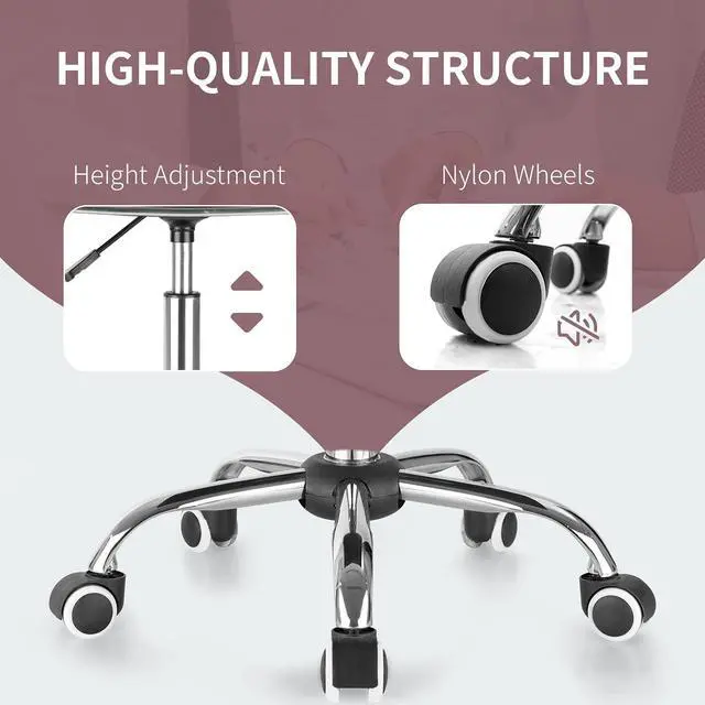 Alt view image 3 of 7 - Office Chair Mid Back Task Chair Adjustable Home Computer Executive Desk Chair with 360° Swivel (White)