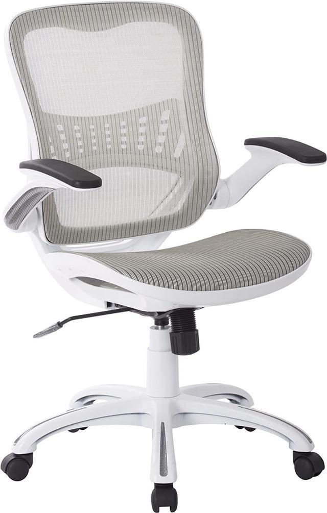 Office Star Ventilated Manager's Office Desk Chair with Breathable Mesh  Seat and Back, Black Base, Grey