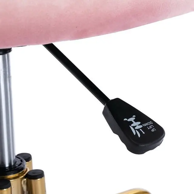 Alt view image 7 of 7 - Wahson Velvet Upholstered Cute Home Office Desk Chair Armless, Modern Comfy Office Swivel Fabric Vanity Makeup Chair with Heart Shape Back, for Living Room, Bedroom, Rose Pink