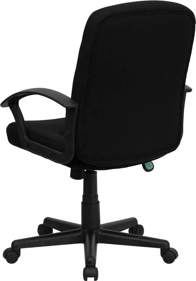 Alt view image 6 of 7 - Flash Furniture Garver Mid-Back Black Fabric Executive Swivel Office Chair with Nylon Arms