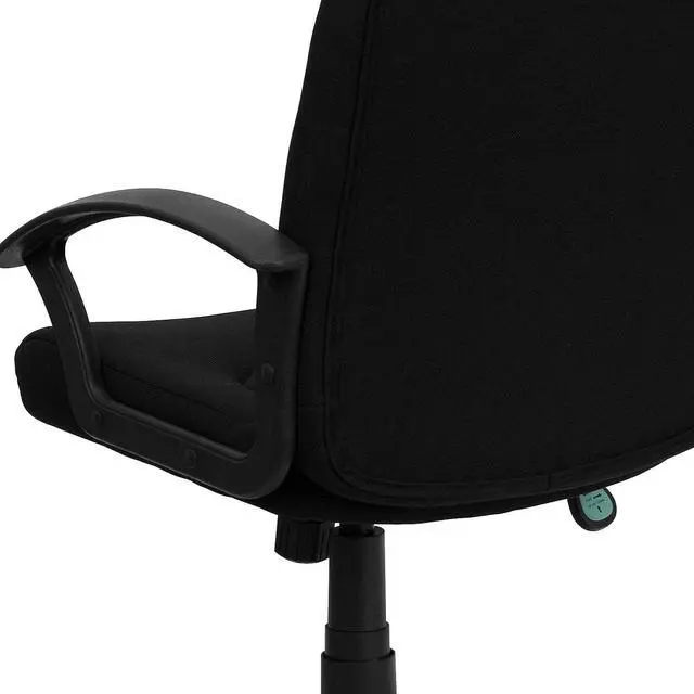 Alt view image 7 of 7 - Flash Furniture Garver Mid-Back Black Fabric Executive Swivel Office Chair with Nylon Arms
