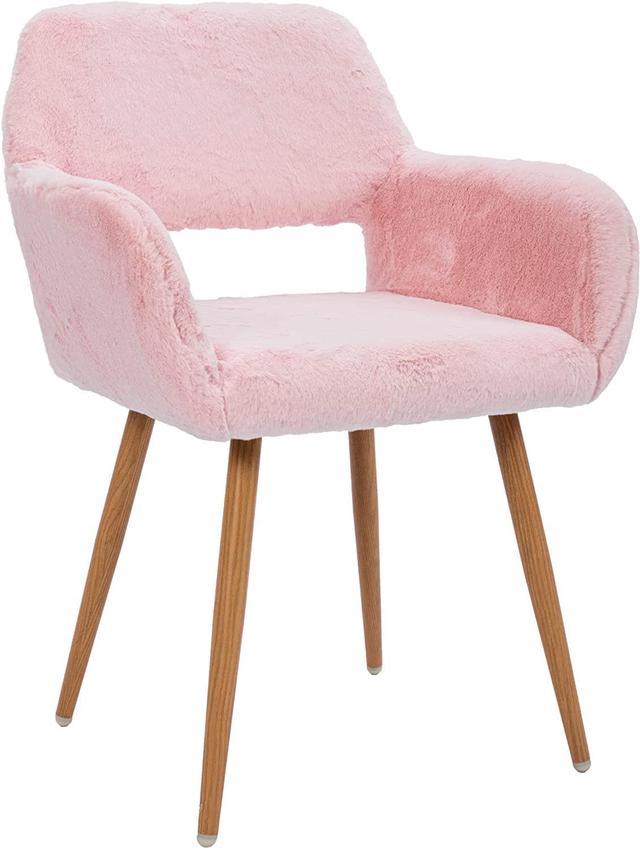 Pink discount furry chair