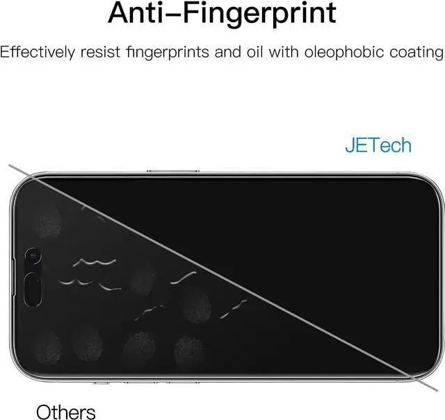 Alt view image 7 of 7 - JETech Privacy Full Coverage Screen Protector for iPhone 14 Pro Max 6.7-Inch (NOT FOR iPhone 14 Pro 6.1-Inch), with Camera Lens Protector, Anti-Spy Tempered Glass Film, 2-Pack Each