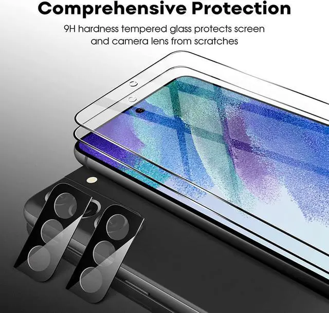Alt view image 7 of 7 - JETech Screen Protector for Samsung Galaxy S21 FE 5G with Camera Lens Protector, Easy Installation Tool, Tempered Glass Film, Fingerprint ID Compatible, 2-Pack Each