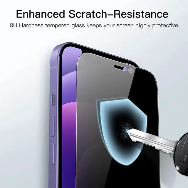 Alt view image 5 of 7 - JETech Privacy Full Coverage Screen Protector for iPhone 12 mini 5.4-Inch, Anti-Spy Tempered Glass Film, Edge to Edge Protection Case-Friendly, 2-Pack