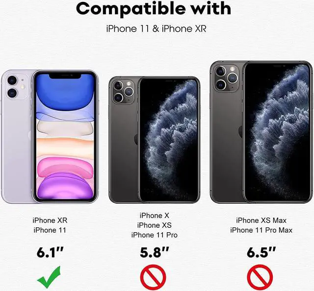 Alt view image 3 of 7 - JETech 4 Way 360° Privacy Screen Protector for iPhone 11/iPhone XR 6.1-Inch, Anti-Spy Full Coverage Tempered Glass Film with Easy Installation Tool, 2-Pack