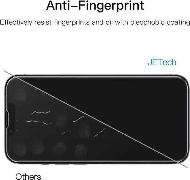 Alt view image 7 of 7 - JETech Full Coverage Screen Protector for iPhone 14 6.1-Inch (NOT FOR iPhone 14 Plus 6.7-Inch) with Camera Lens Protector, Tempered Glass Film, HD Clear, 2-Pack Each