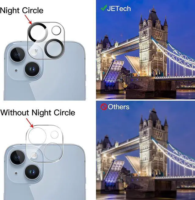 Alt view image 5 of 7 - JETech Full Coverage Screen Protector for iPhone 14 6.1-Inch (NOT FOR iPhone 14 Plus 6.7-Inch) with Camera Lens Protector, Tempered Glass Film, HD Clear, 2-Pack Each