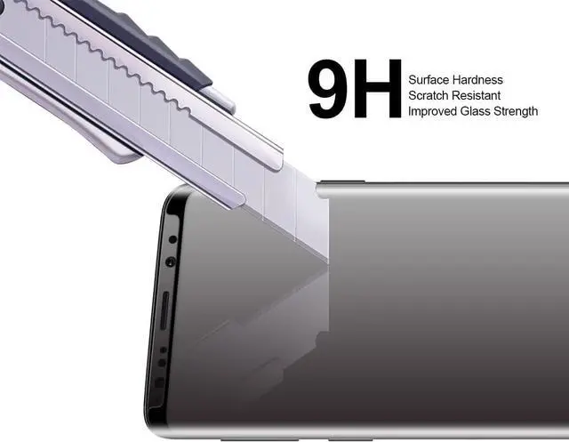 Alt view image 5 of 6 - (2 Pack) Designed for  (Galaxy S9 Plus) Tempered Glass Screen Protector with (Easy Installation Tray) Anti Scratch Bubble Free (Black)