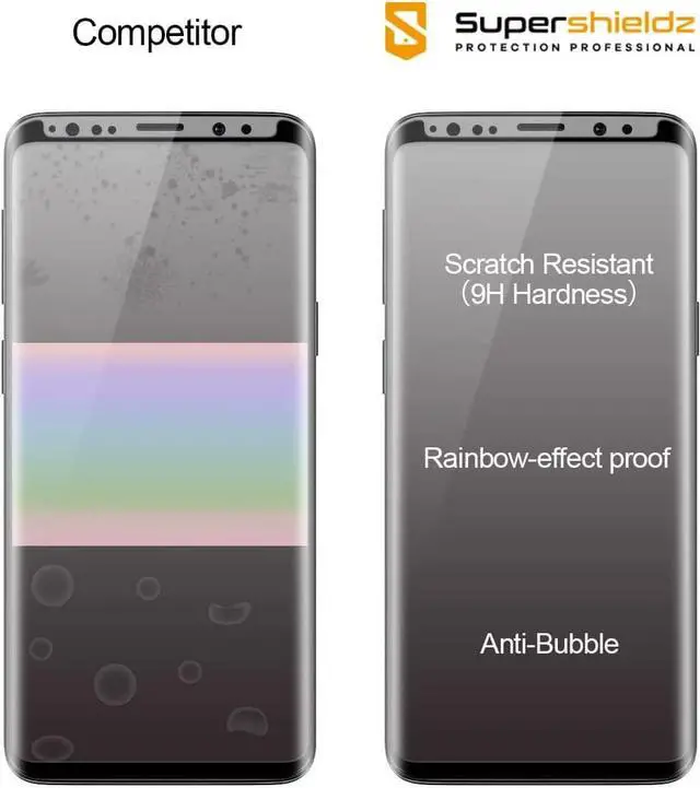 Alt view image 3 of 6 - (2 Pack) Designed for  Galaxy S9 Tempered Glass Screen Protector with (Easy Installation Tray) Anti Scratch Bubble Free (Black)
