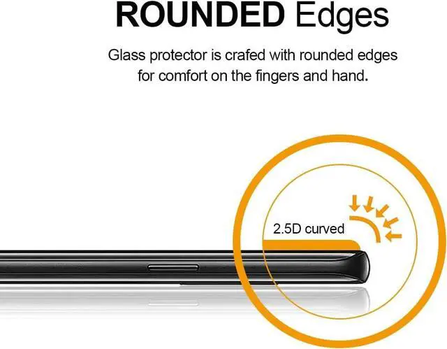 Alt view image 4 of 6 - (2 Pack) Designed for  Galaxy S9 Tempered Glass Screen Protector with (Easy Installation Tray) Anti Scratch Bubble Free (Black)
