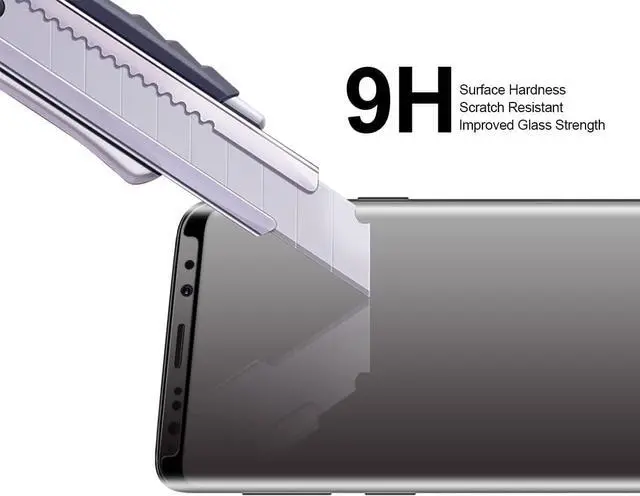Alt view image 5 of 6 - (2 Pack) Designed for  Galaxy S9 Tempered Glass Screen Protector with (Easy Installation Tray) Anti Scratch Bubble Free (Black)