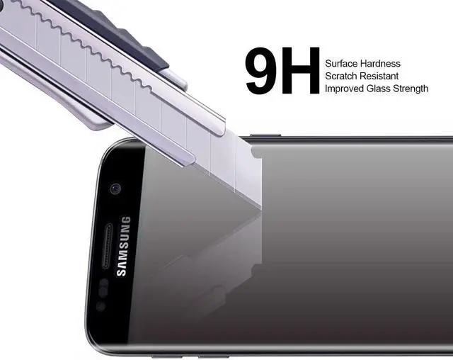 Alt view image 4 of 5 - Supershieldz (2 Pack) Designed for Samsung Galaxy S7 Tempered Glass Screen Protector, (Full Screen Coverage) Anti Scratch, Bubble Free (Black), Welcome to consult