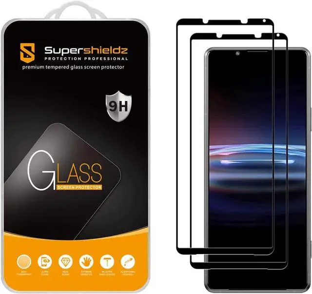 Main image of Supershieldz (2 Pack) Designed for Sony (Xperia Pro-I) Tempered Glass Screen Protector, (Full Screen) Anti Scratch, Bubble Free (Black)