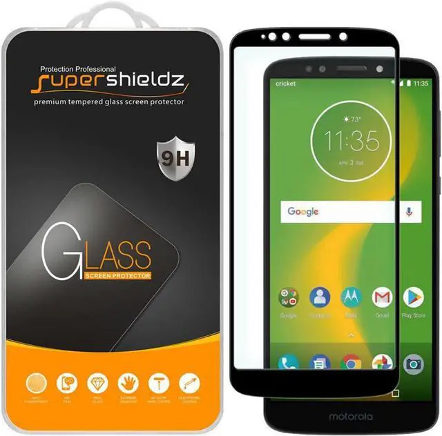 Main image of Supershieldz (2 Pack) Designed for Motorola (Moto E5 Plus) Tempered Glass Screen Protector, (Full Screen Coverage) Anti Scratch, Bubble Free (Black), Welcome to consult