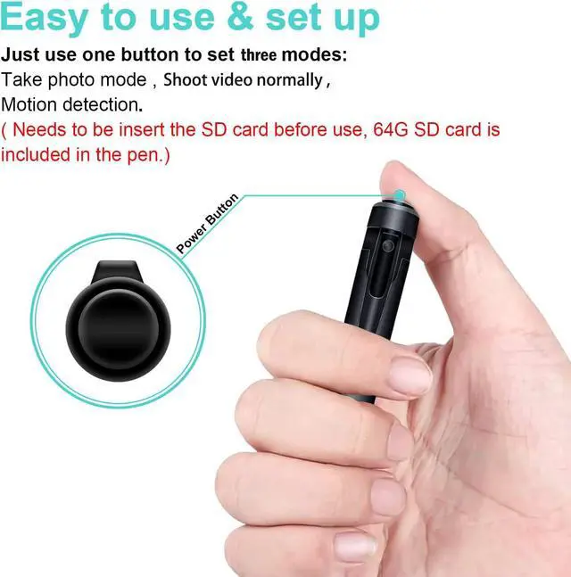 Alt view image 2 of 7 - LXKFA 64GB Spy Camera Hidden Camera Pen - Full HD1080P Mini Spy Camera- Small Hidden Camera- Hidden Spy Camera-Mini Hidden Cameras-Nanny Cam Hidden Camera with Motion Detection[2023 Version]