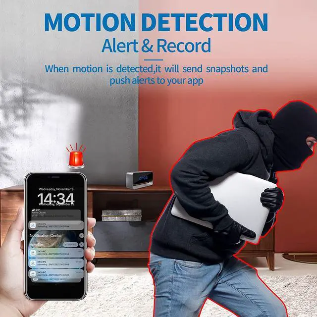 Alt view image 2 of 7 - Hidden Camera Clock-Full HD 1080P WiFi Spy Camera -Wireless Remote Camera Clock with Night Vision and Motion Detection Alert- Nanny Cam Surveillance for Home Office Security
