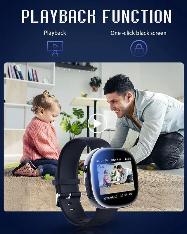 Alt view image 2 of 7 - 32GB Hidden Camera Watch 1080p with Playback,HD1080P Hidden Camera with Time Display,Nanny Camera,Mini Cam