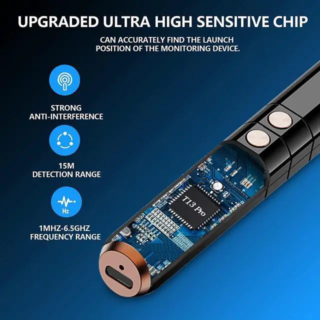 Alt view image 3 of 7 - Hidden Camera Detectors, Spy Camera Finder, Listening Device Detector, RF Detector, GPS Tracker Detector, Hidden Device Detectors - 5 Levels Sensitivity 3 Professional Modes Protect Your Privacy