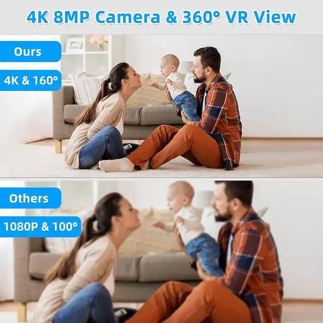 Alt view image 4 of 7 - 4K Spy Camera Hidden Camera Supports 2.4G&5GHz WiFi, Small Mini Camera, Nanny Cam Hidden Camera with Human Detection, Night Vision, 160°Wide View-Angle, Type C Spy Camera Charger for Home Security