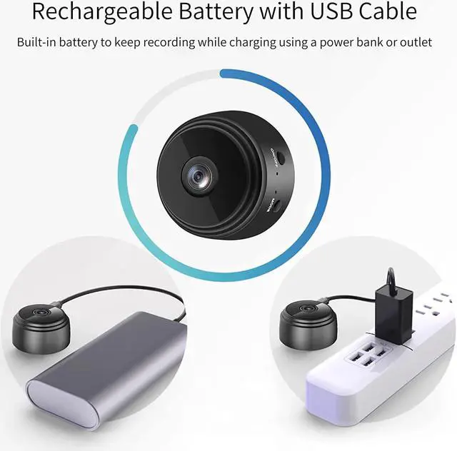 Alt view image 4 of 7 - Herlitz Spy Camera - Hidden Camera - HD 1080P - Best Mini Spy Camera - Secret Camera - Nanny Cam - Small Cameras for Spying - Surveillance Camera Full HD