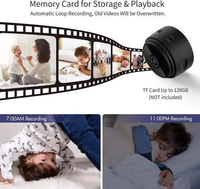 Alt view image 3 of 7 - Herlitz Spy Camera - Hidden Camera - HD 1080P - Best Mini Spy Camera - Secret Camera - Nanny Cam - Small Cameras for Spying - Surveillance Camera Full HD